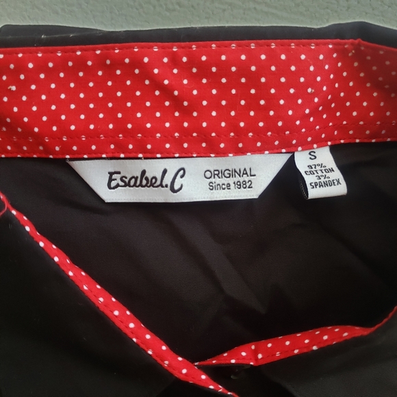 Esabel C Black Fitted Button Down Collared Shirt - Picture 6 of 7